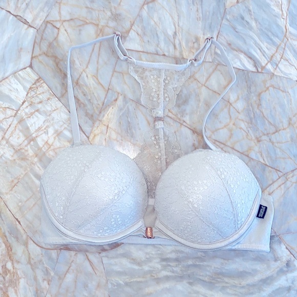 VS PINK  Very Sexy Strappy Back  Push-Up Lace Bra 32C - Picture 4 of 10